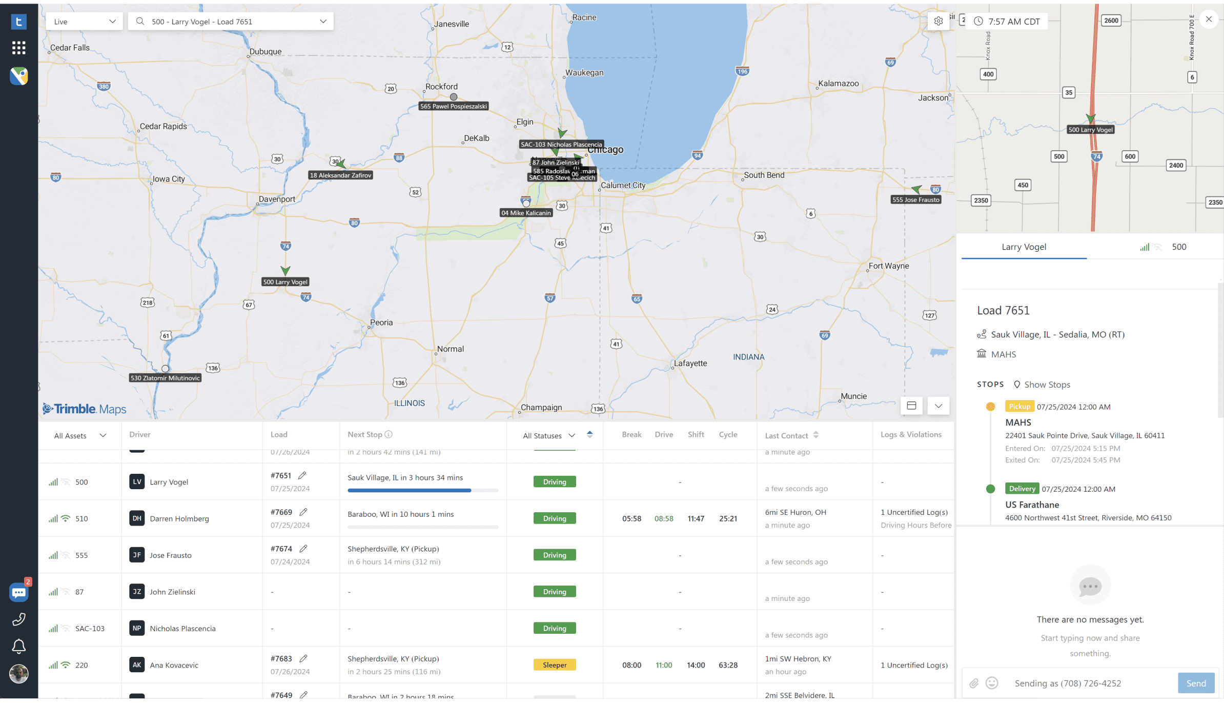 Trucking dispatch software with integrated PC*MILER and CoPilot Truck.